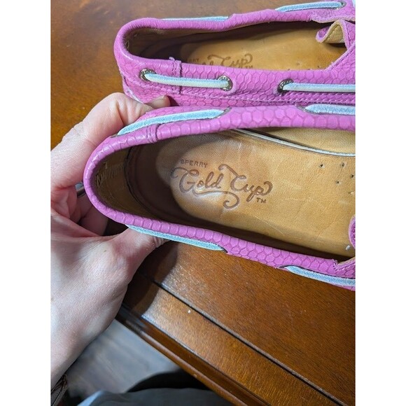 Sperry Top-Sider GOLD CUP Boat Shoes Women's Pink Snake Print Stiletto US 6 - Picture 5 of 7